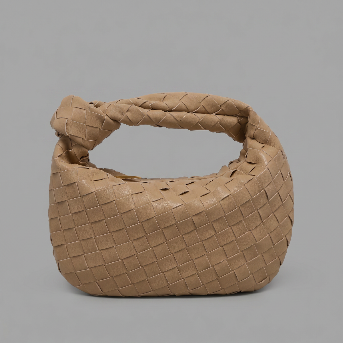 Woven Vegan Leather Hobo Bag