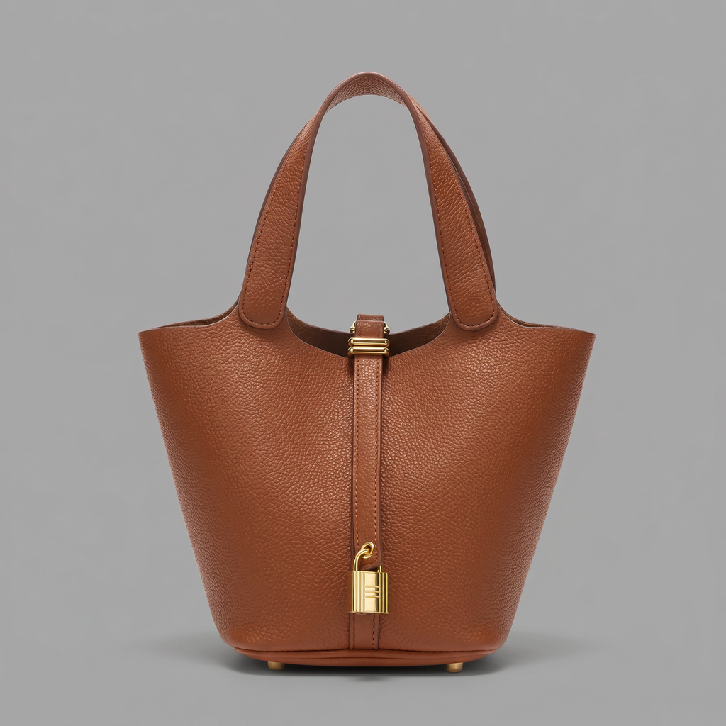 Genuine Leather Mini Bucket Bag