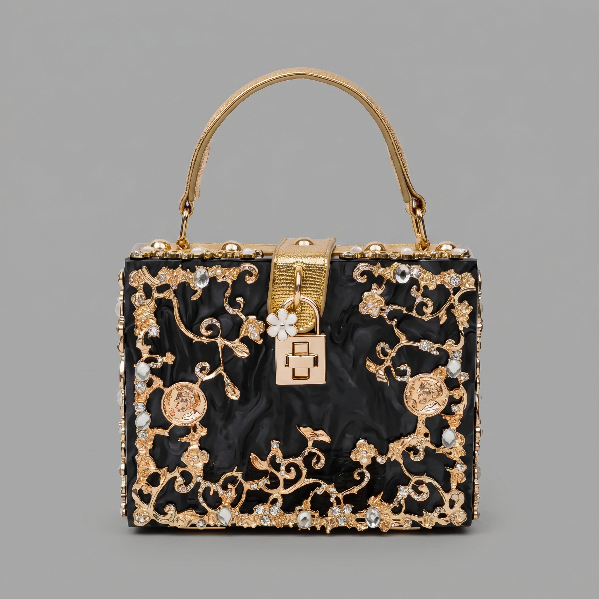 Rhinestone Crystal-Embellished Evening Clutch