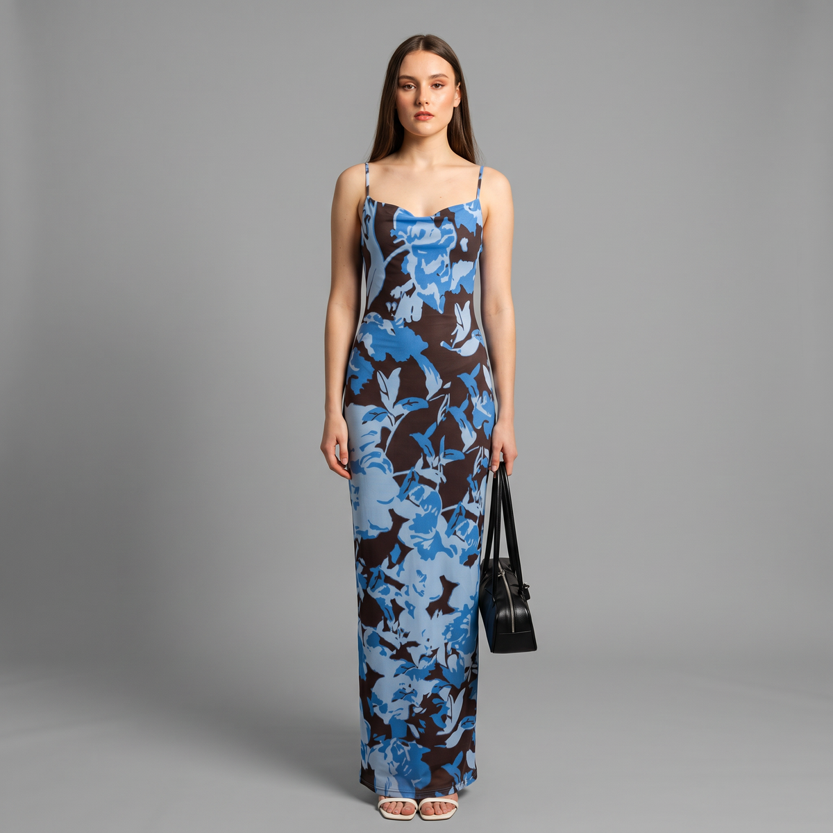 Floral A-Line Midi Dress