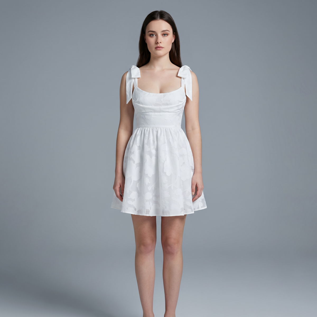 Square Neck A-Line Mini Dress