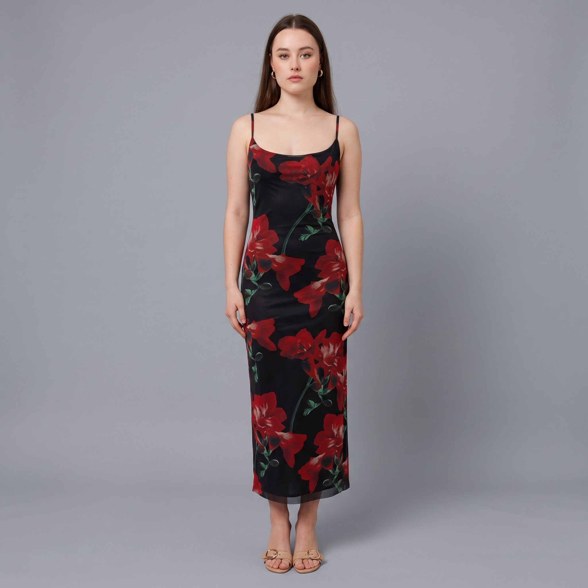 Floral Spaghetti Strap Maxi Dress