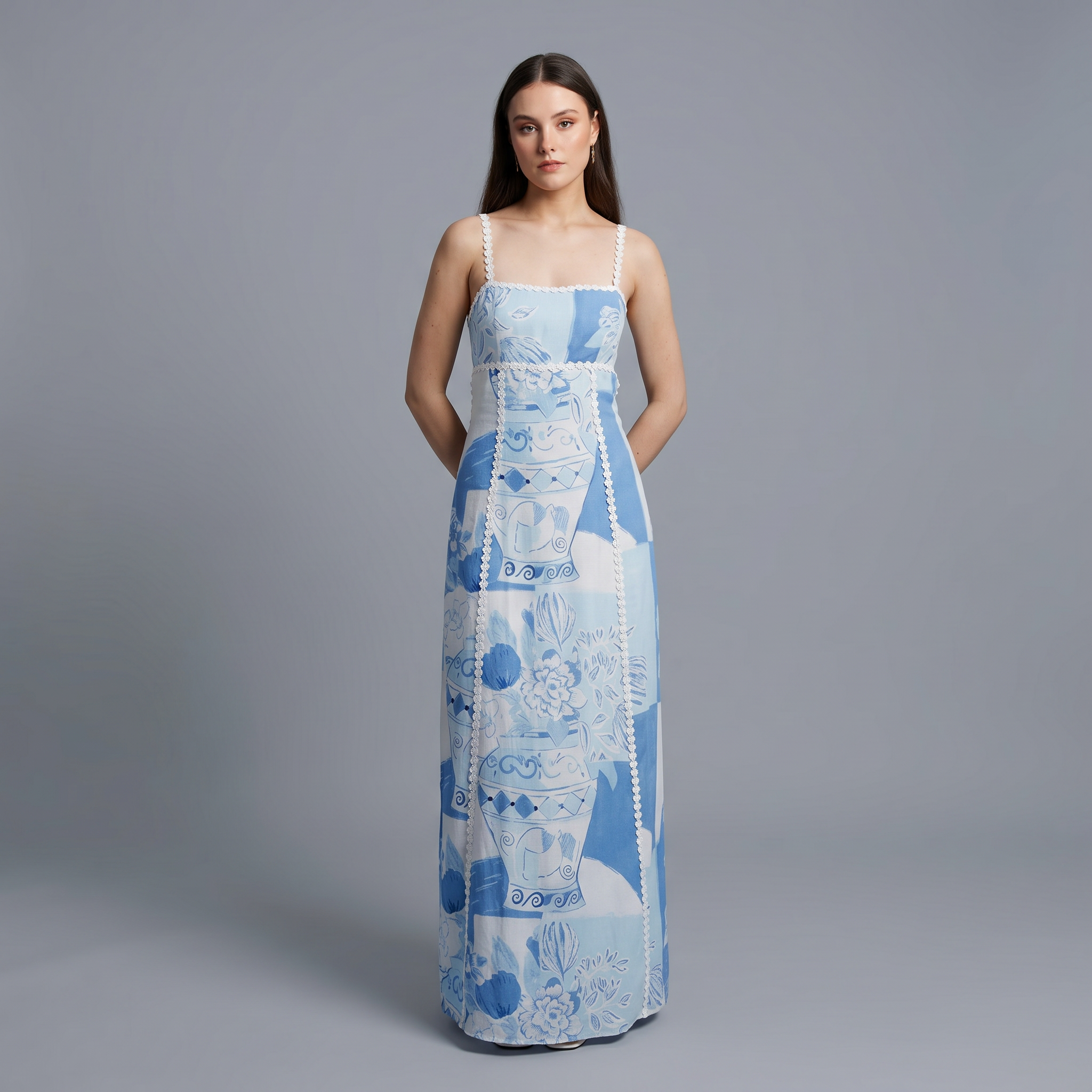 Spaghetti Strap A-Line Ankle-Length Dress