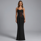Solid Halter Bodycon Ankle-Length Dress
