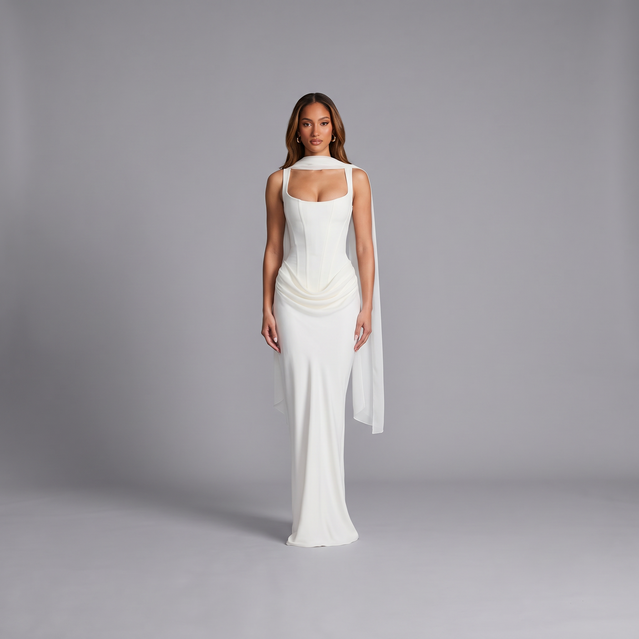 Solid Bodycon Ankle-Length Dress