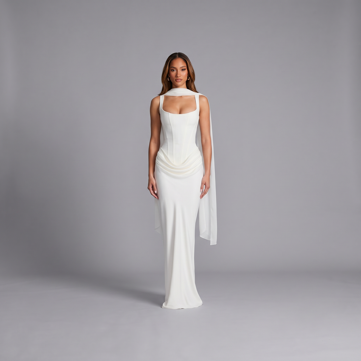 Solid Bodycon Ankle-Length Dress