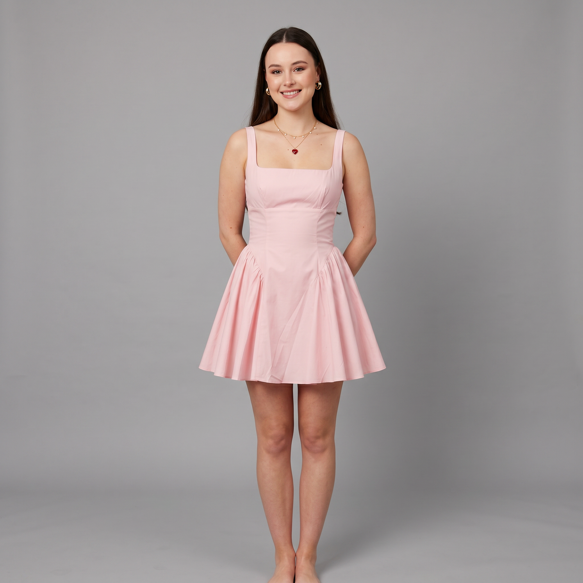 Square Neck Mini Dress