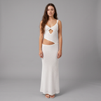 Velvet Square Neck Column Midi Dress