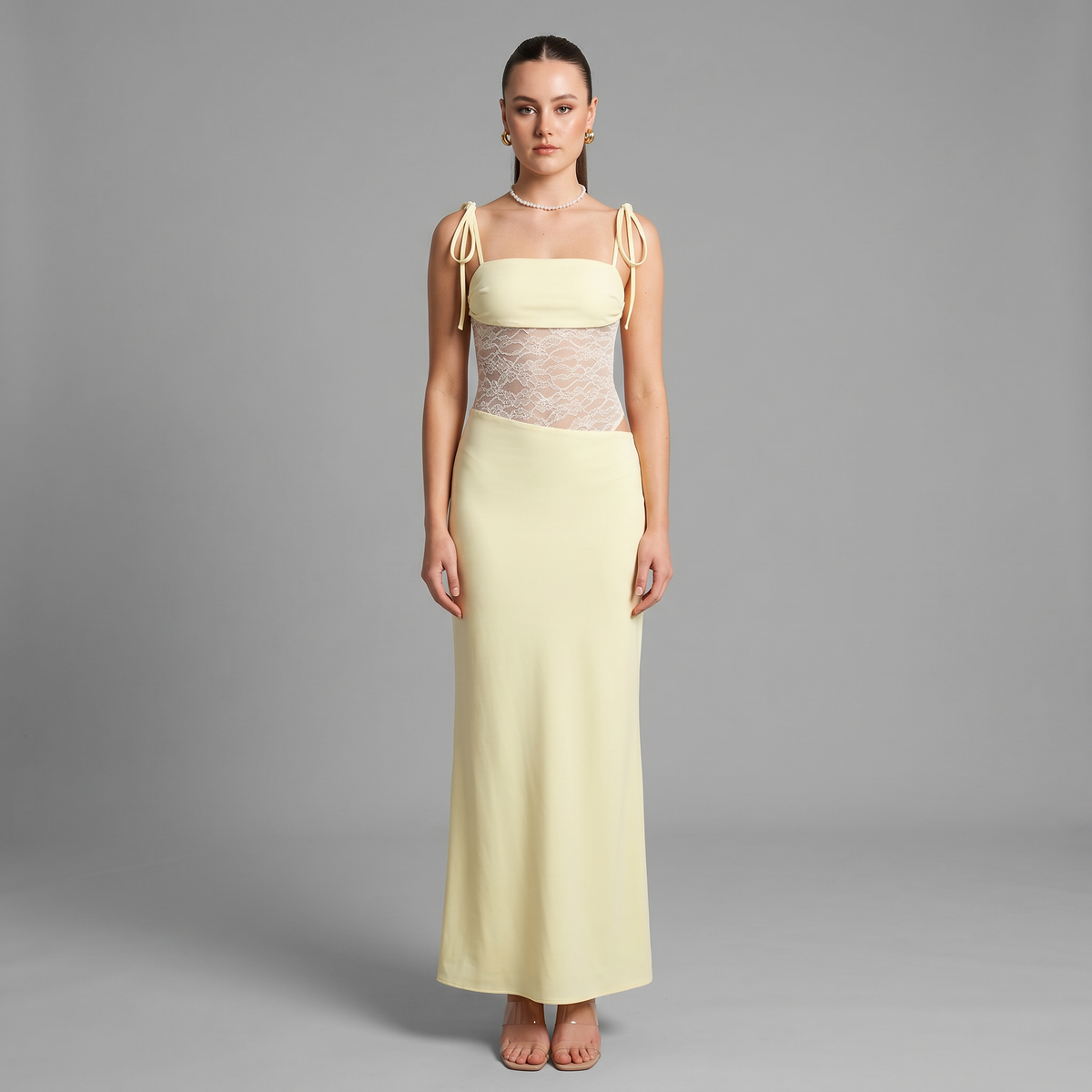 Slash Neck Midi Dress