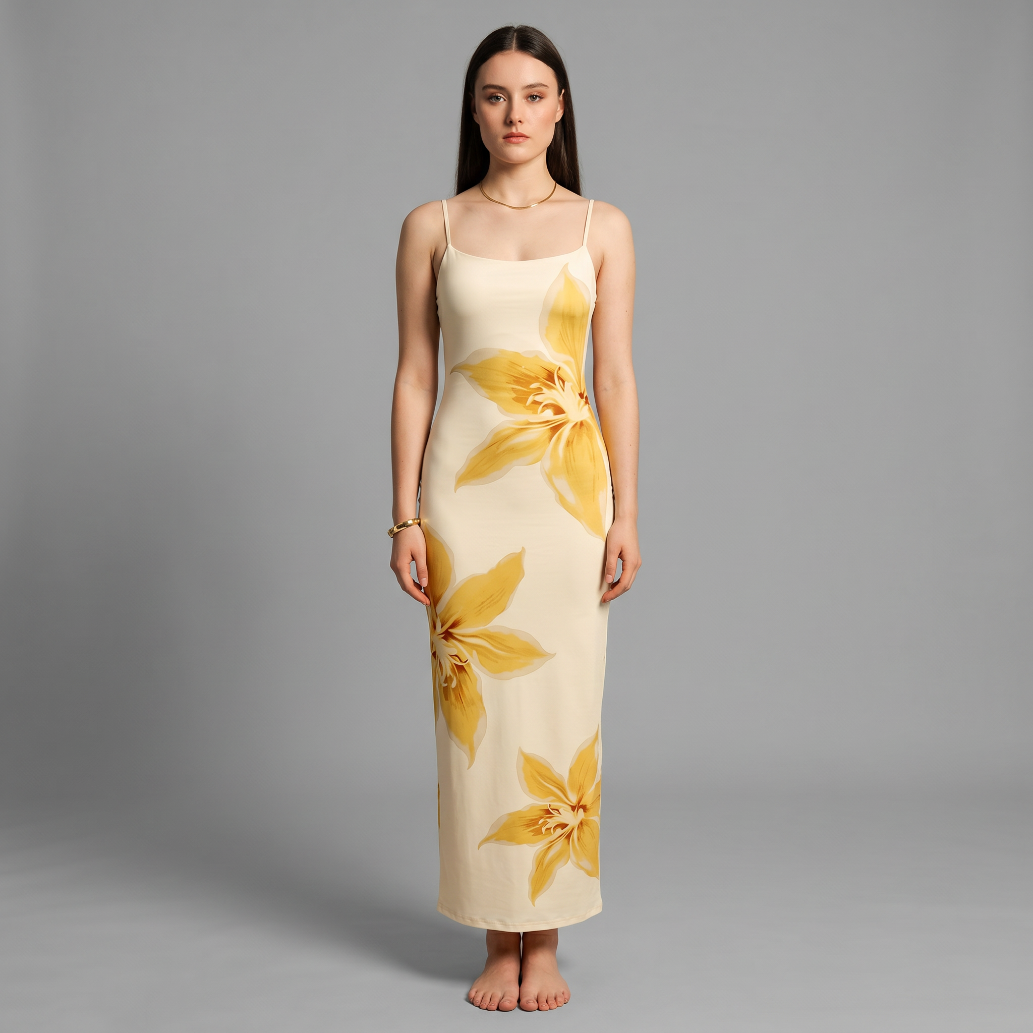 Printed A-Line Midi Dress