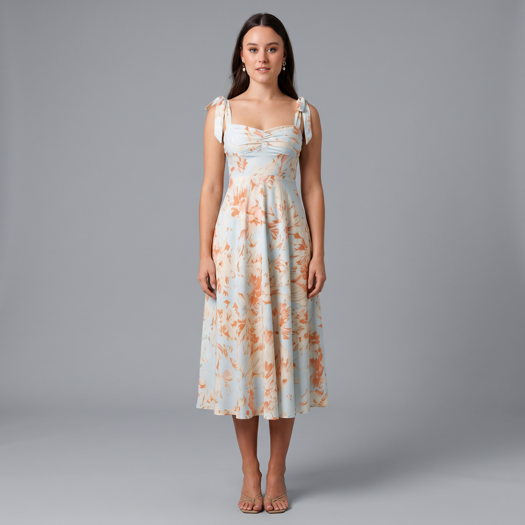 Lace V-Neck A-Line Ankle-Length Dress
