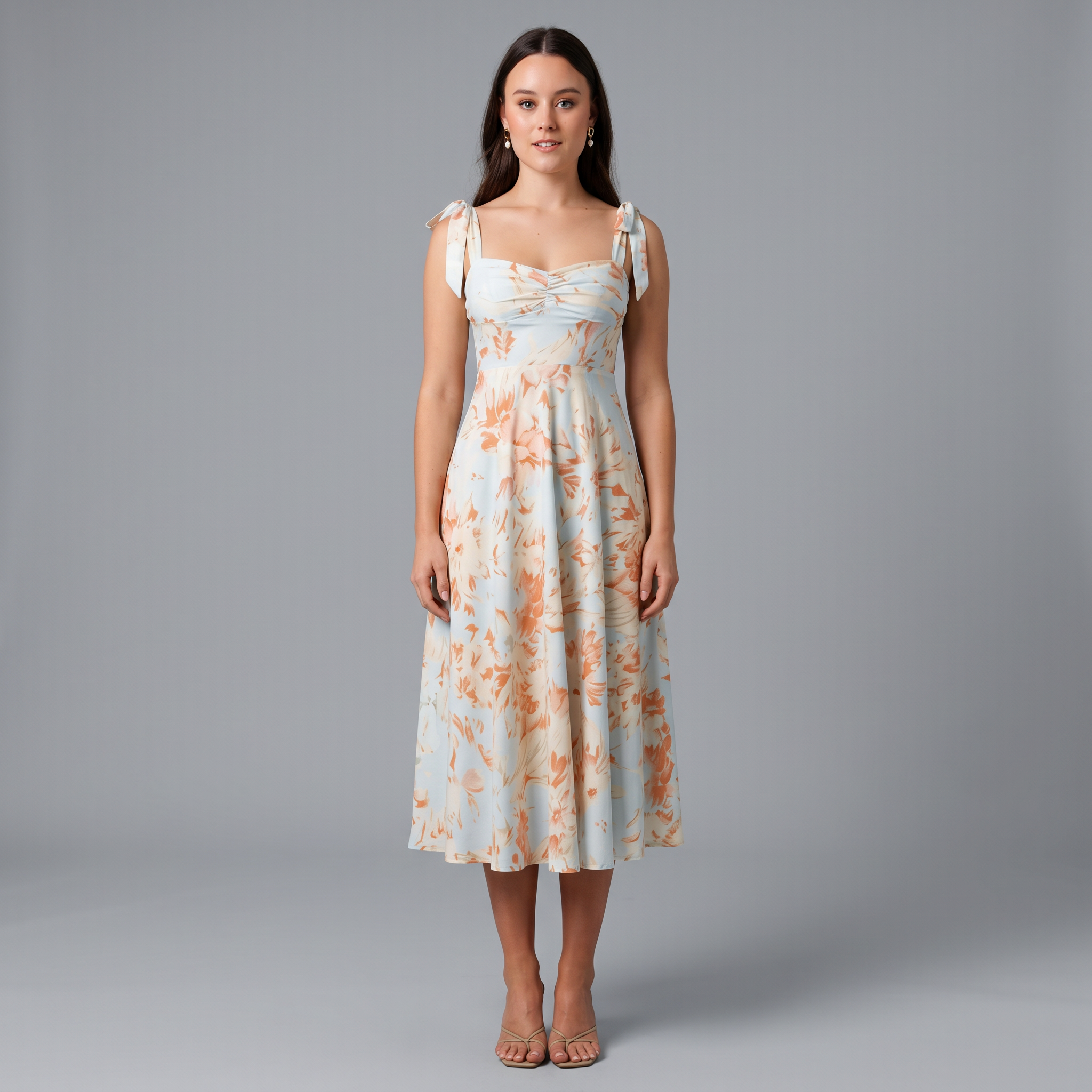 Lace V-Neck A-Line Ankle-Length Dress