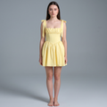 Solid V-Neck Sheath Mini Dress