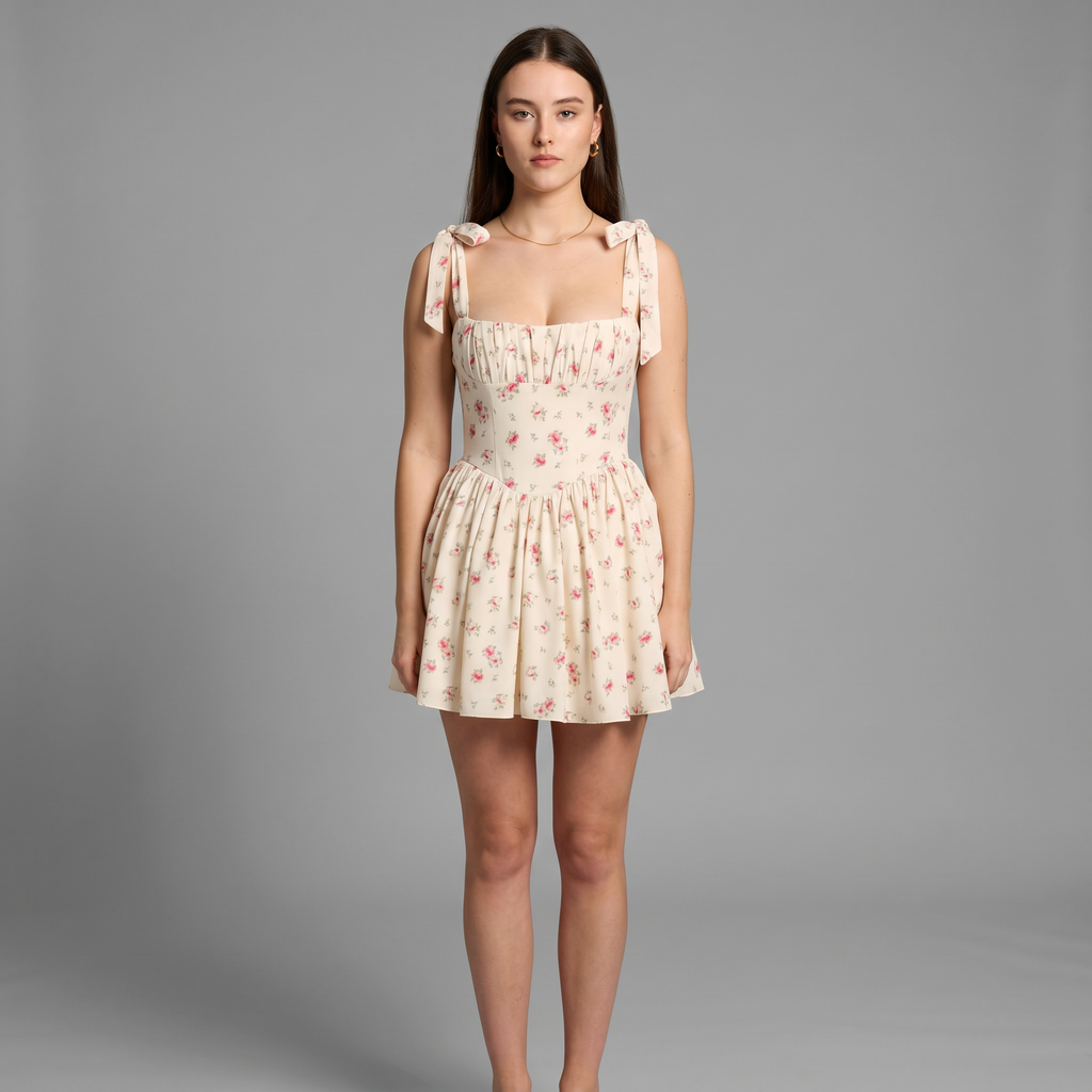 Solid V-Neck Sheath Mini Dress