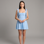 Solid V-Neck Sheath Mini Dress