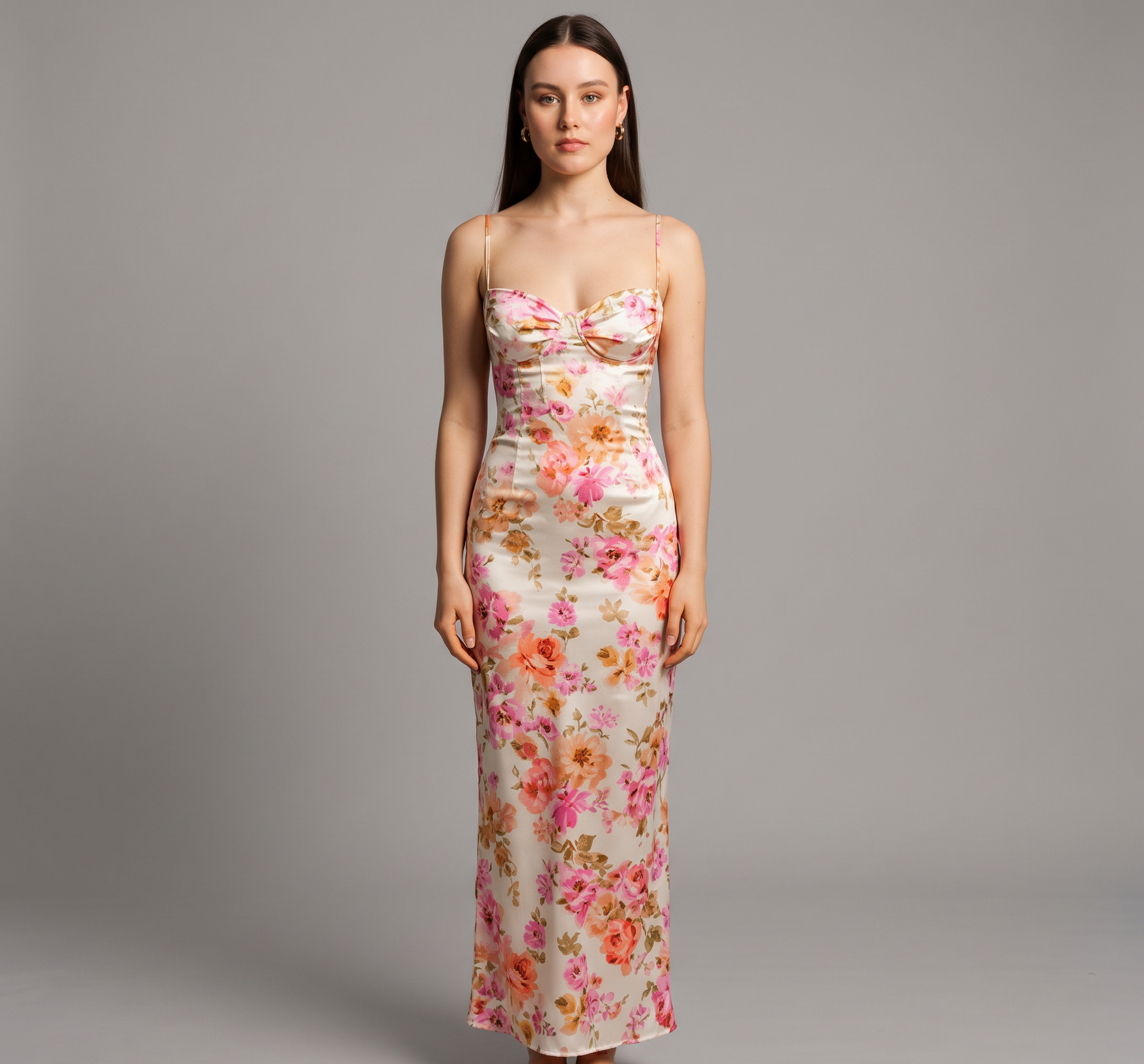 Lace Column Midi Dress