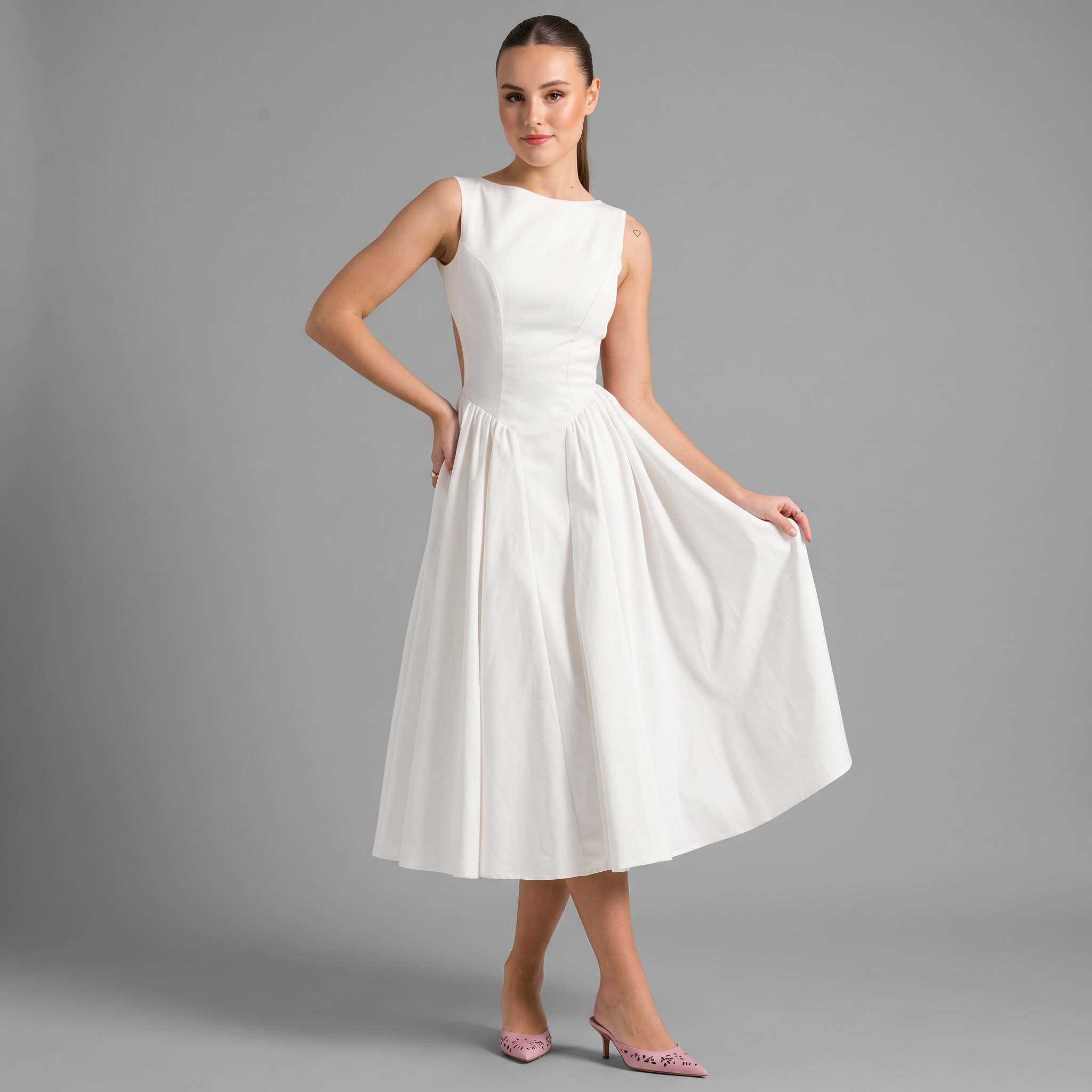 Solid A-Line Maxi Dress