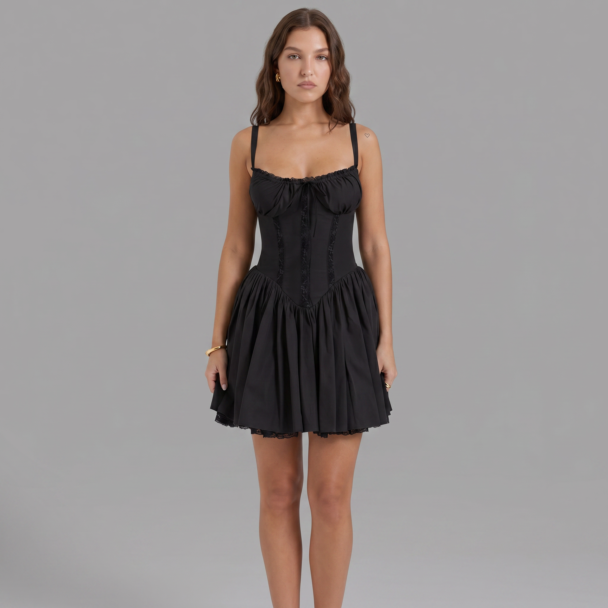 Elegant Spaghetti Strap Midi Dress