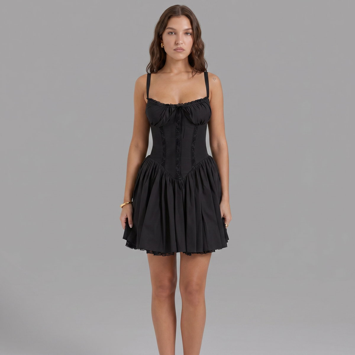 Elegant Spaghetti Strap Midi Dress