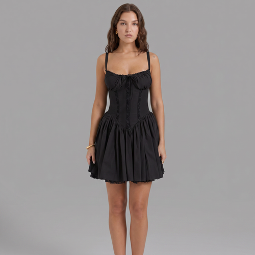 Elegant Spaghetti Strap Midi Dress