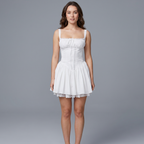 Elegant Spaghetti Strap Midi Dress