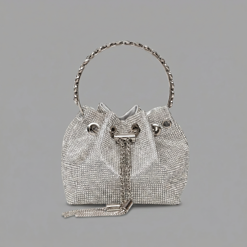 Rhinestone Crystal-Embellished Mini Evening Clutch