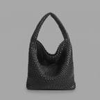Woven Vegan Leather Large Hobo Bag