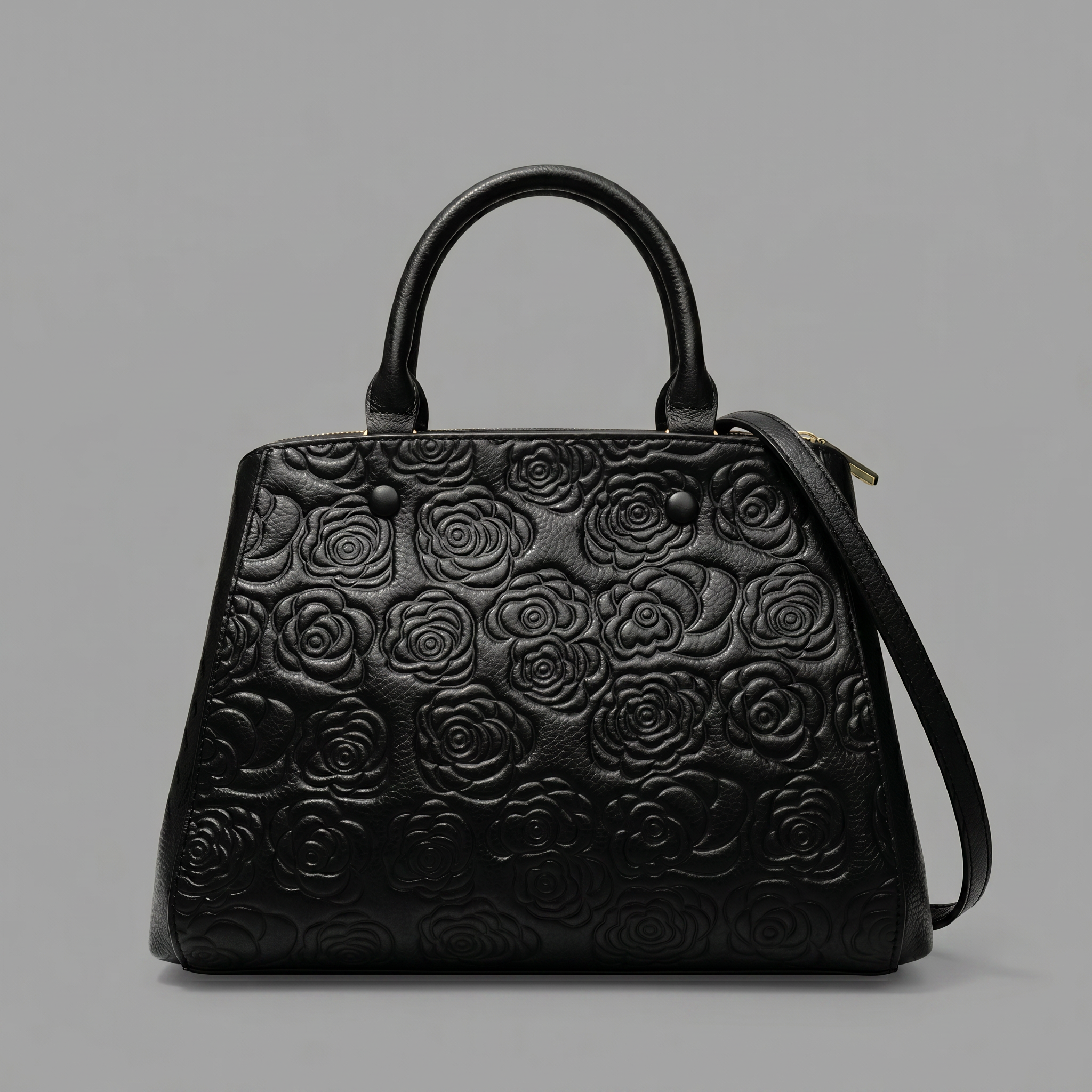 Floral Genuine Leather Large Satchel Bag