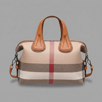 Plaid Vegan Leather Tote Bag