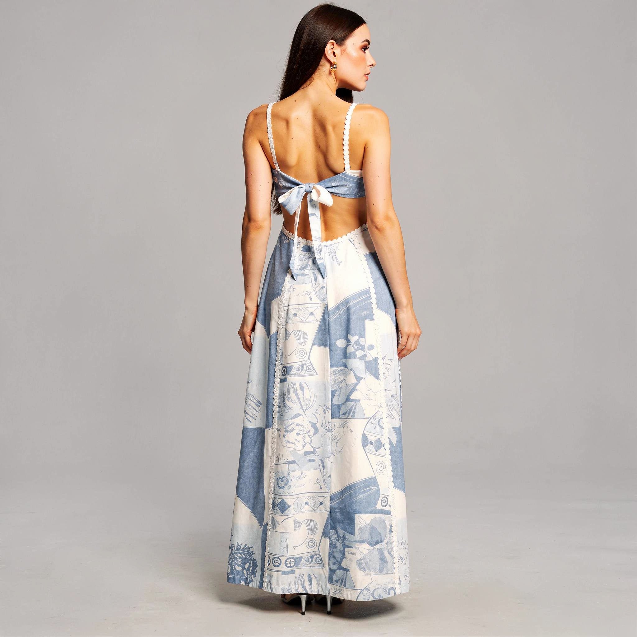 Spaghetti Strap A-Line Ankle-Length Dress
