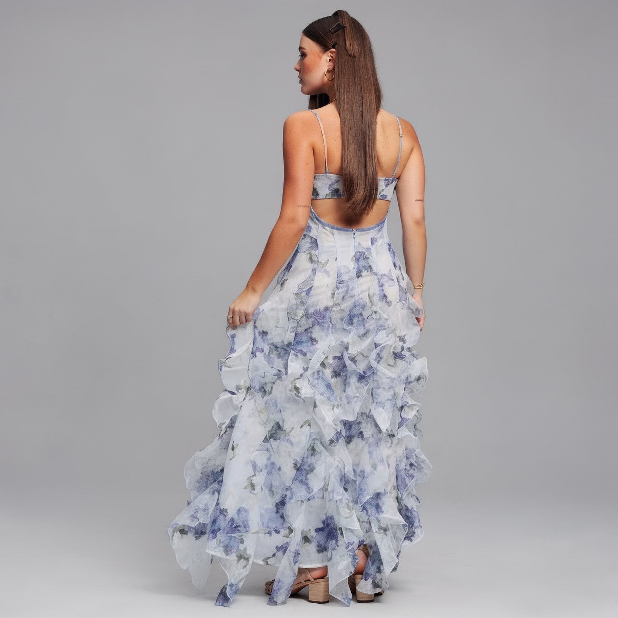 V-Neck A-Line Maxi Dress