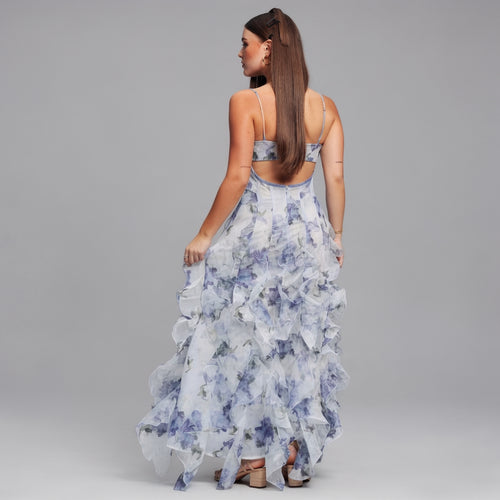 V-Neck A-Line Maxi Dress