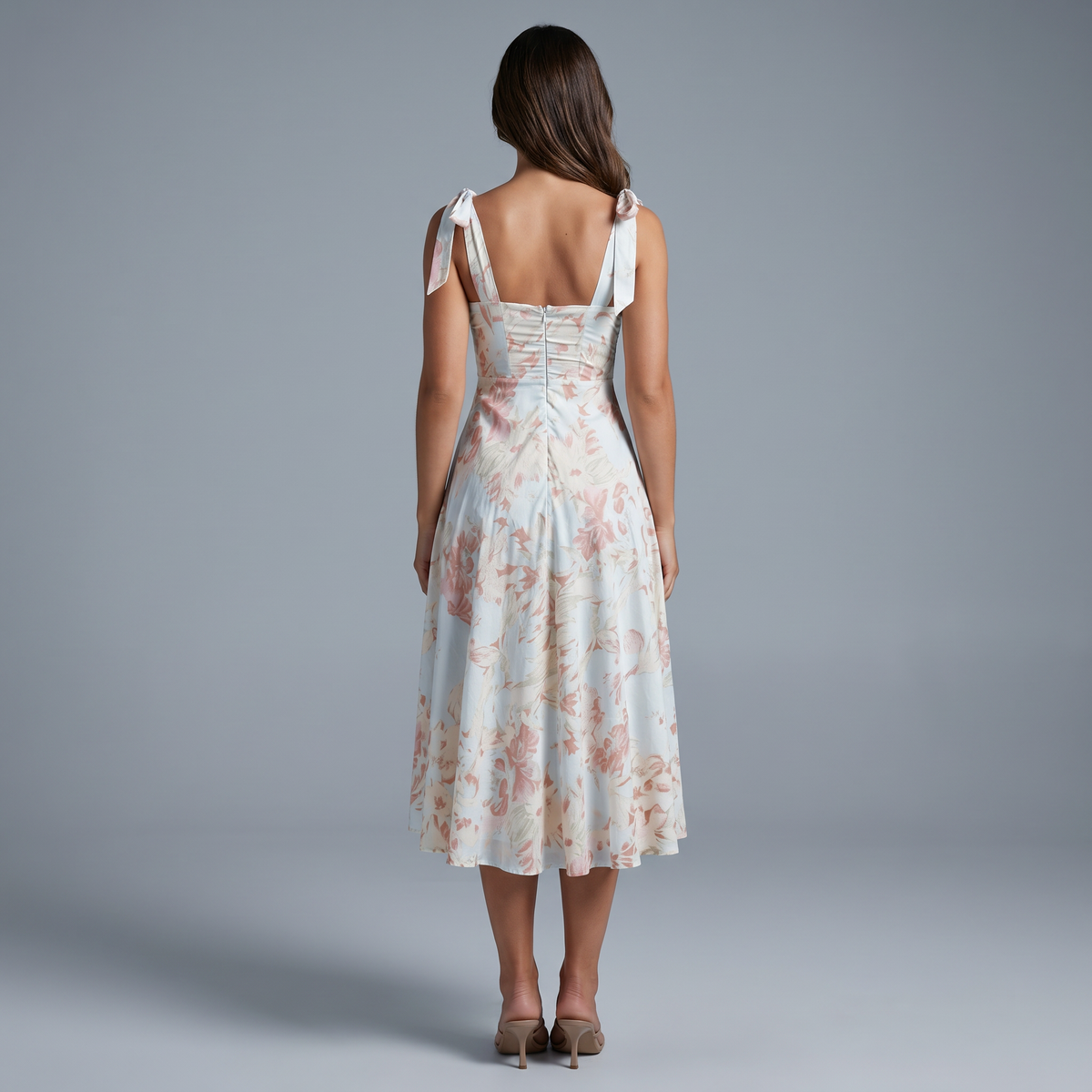Lace V-Neck A-Line Ankle-Length Dress
