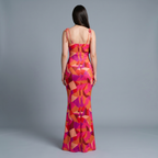 Floral Square Neck A-Line Floor-Length Dress