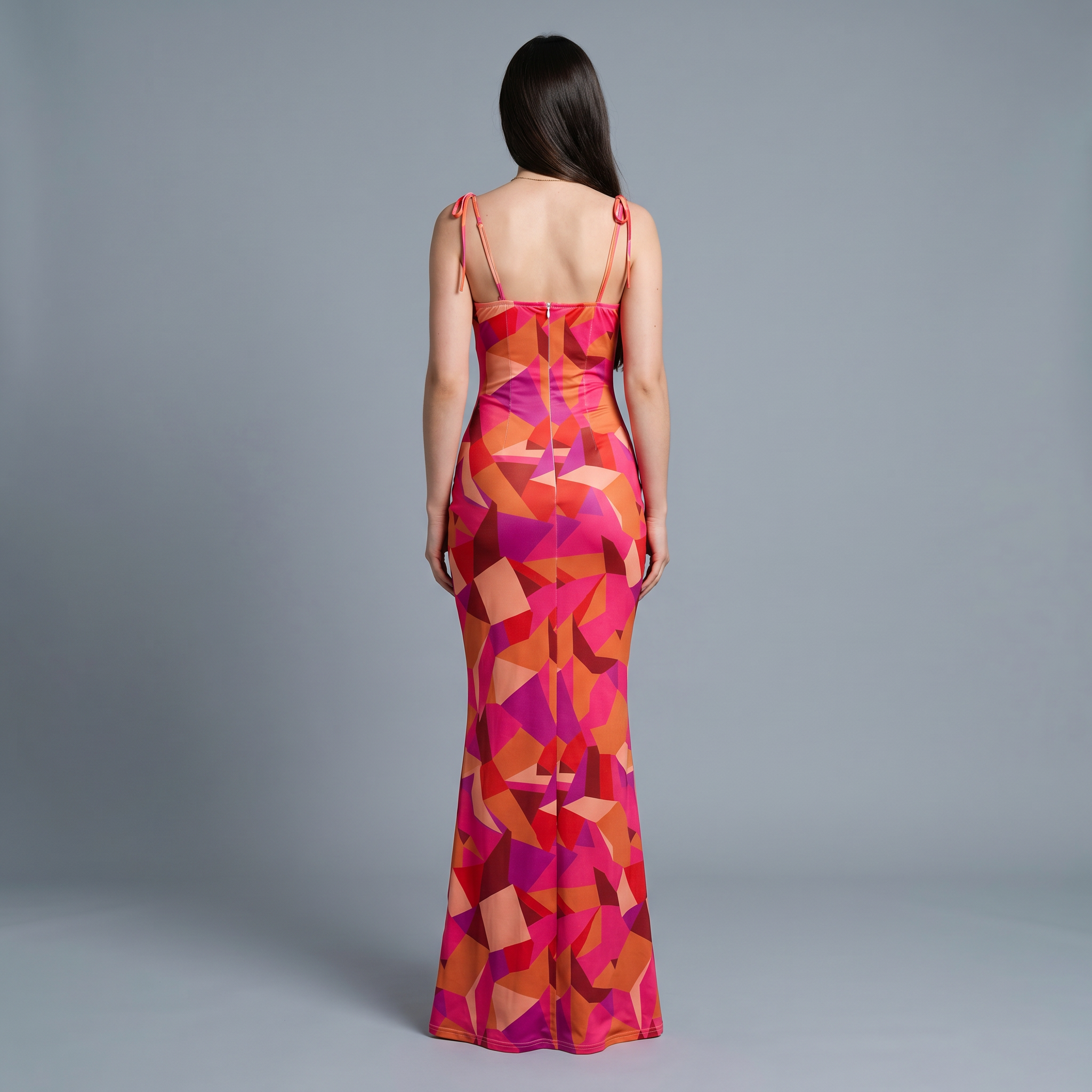 Floral Square Neck A-Line Floor-Length Dress