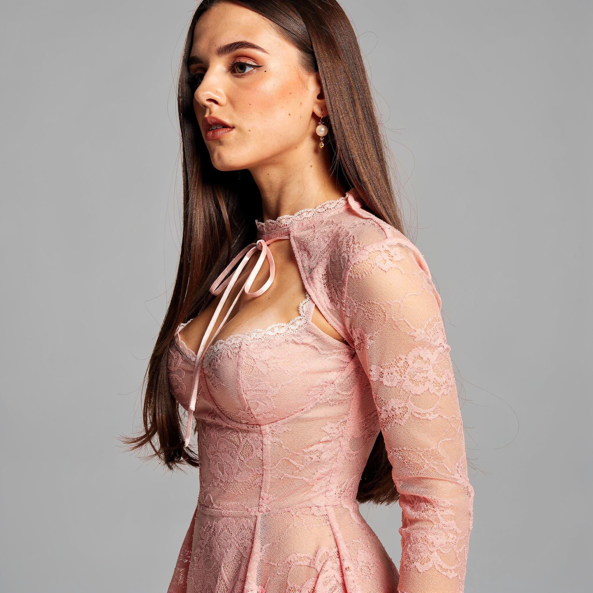 Lace A-Line Mini Dress