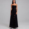 Printed Square Neck A-Line Maxi Dress