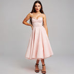 Strapless A-Line Midi Dress