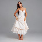 Strapless A-Line Midi Dress