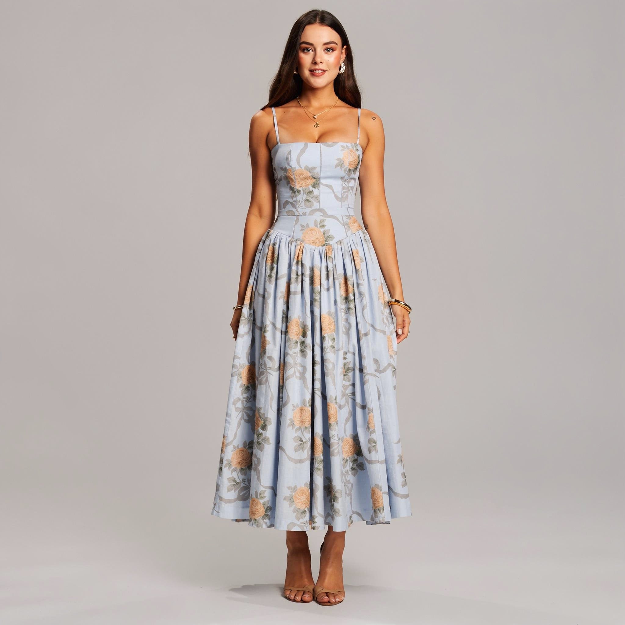 Floral Strapless Dress