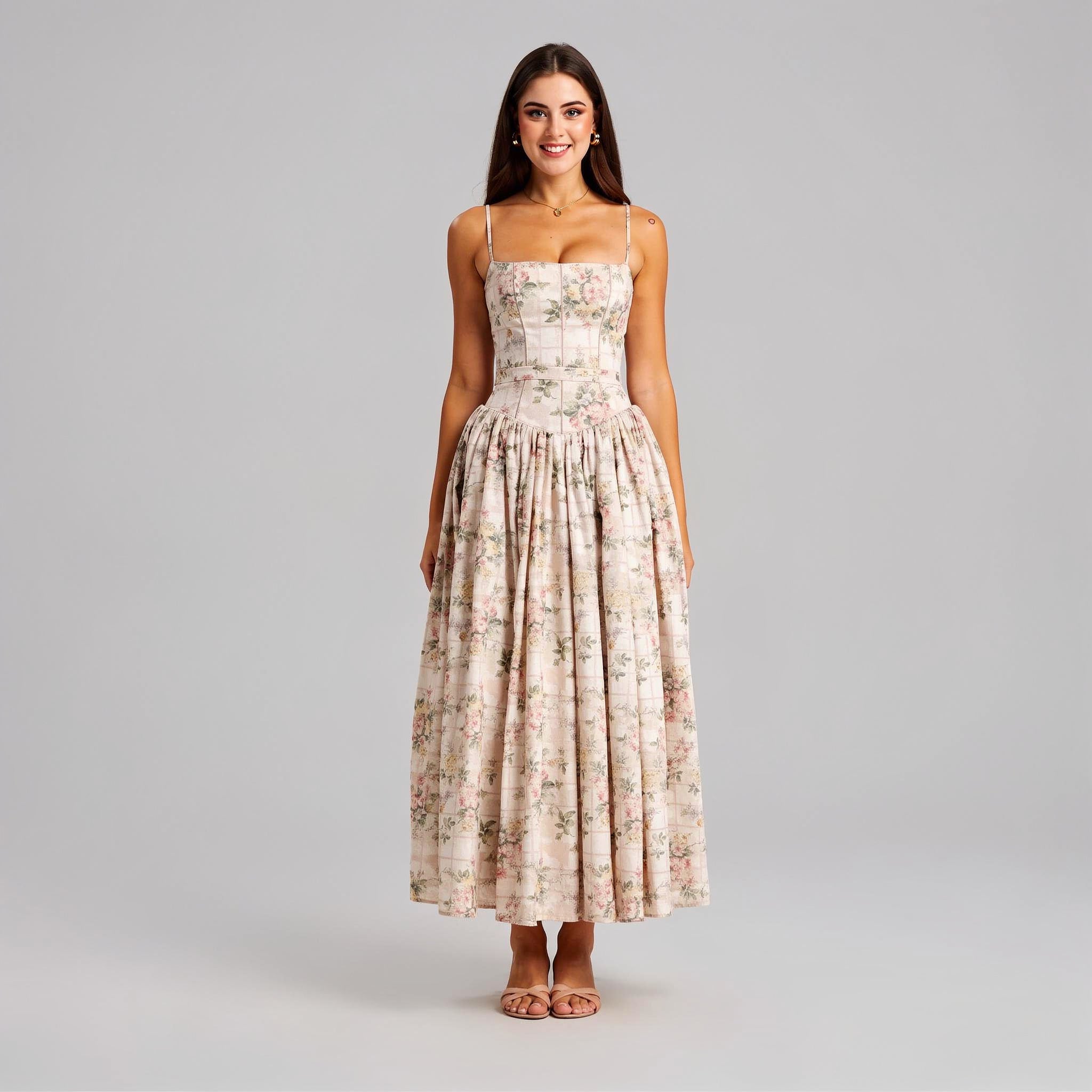 Floral Strapless Dress