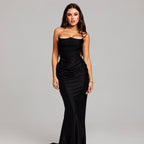 Slash Neck Ankle-Length Dress