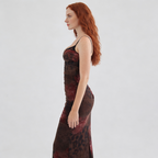 Printed Spaghetti Strap Maxi Dress