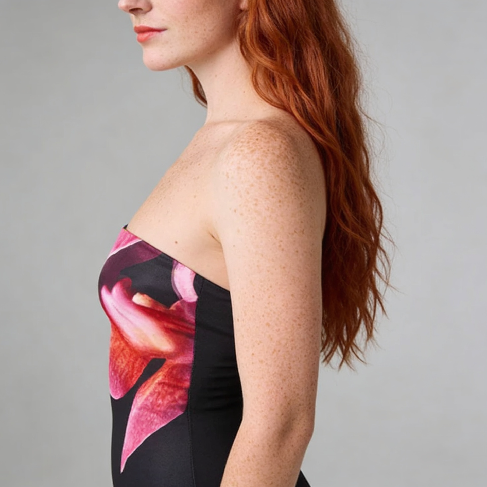 Printed Off-Shoulder Column Floor-Length Dress