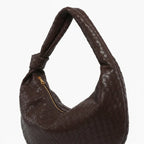 Woven Vegan Leather Large Hobo Bag