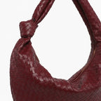 Woven Vegan Leather Large Hobo Bag