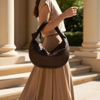 Woven Vegan Leather Large Hobo Bag