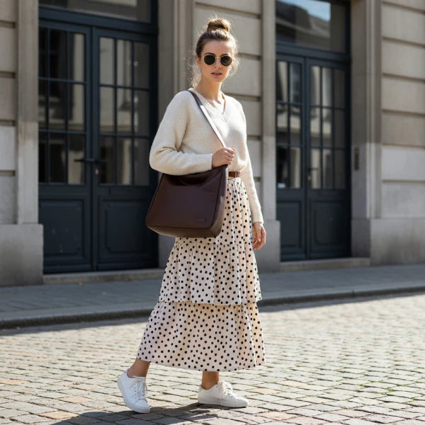 Vegan Leather Large Shoulder Bag