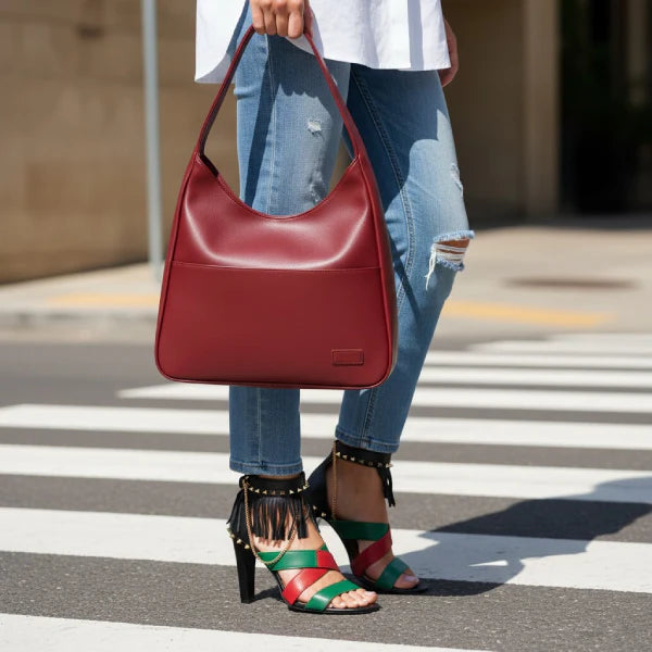 Vegan Leather Large Shoulder Bag