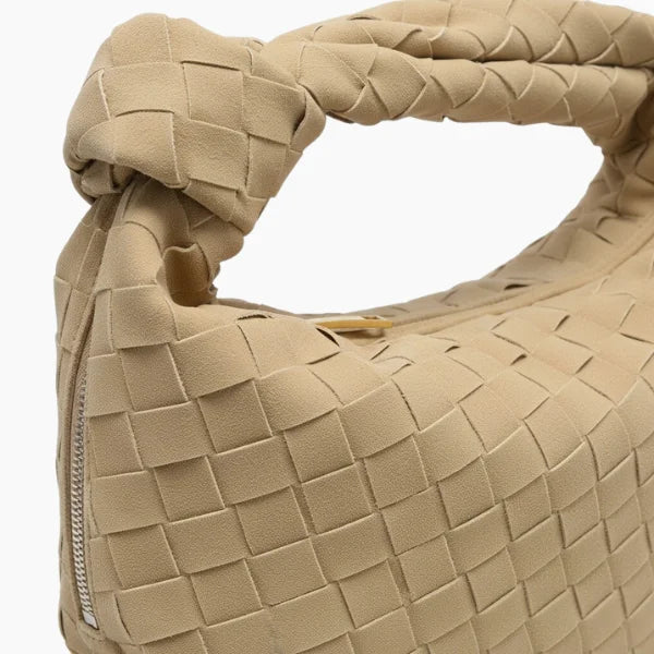 Woven Vegan Leather Hobo Bag